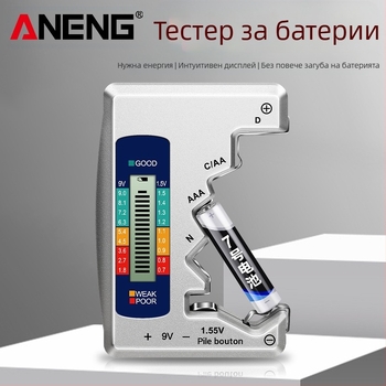 ANENG тестер за батерии в формат карта с LCD дисплей