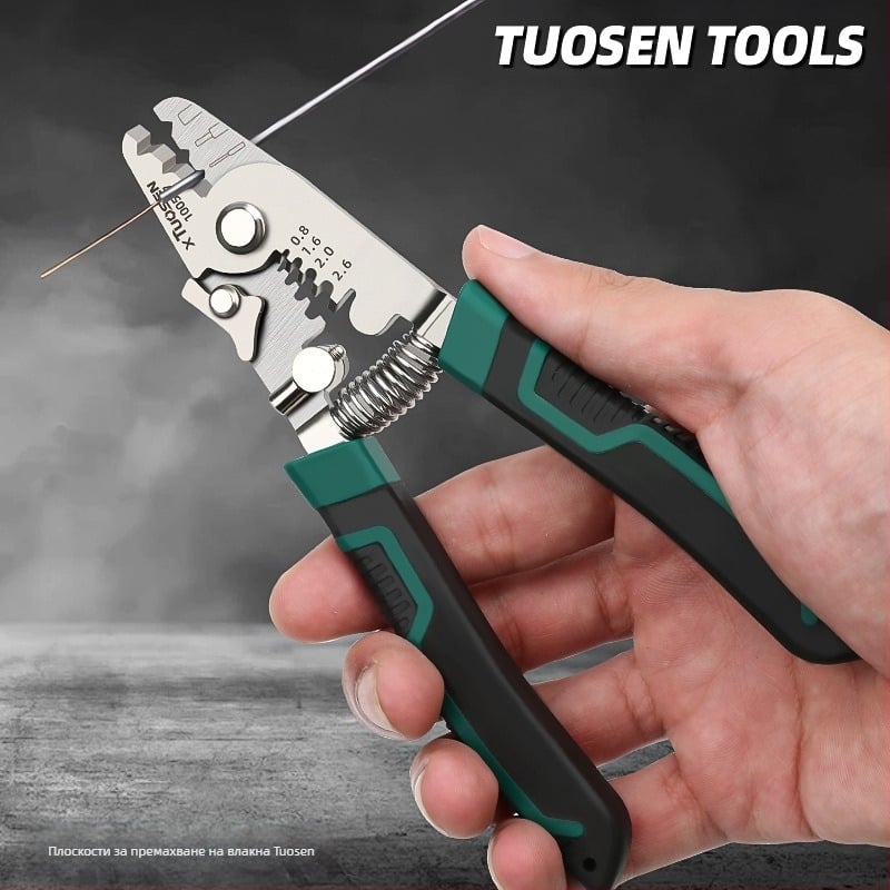 Клещи за оптично влакно – мултифункционален инструмент за обелване, захващане, рязане и подстригване, с остър нос
