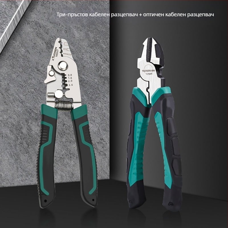 Клещи за оптично влакно – мултифункционален инструмент за обелване, захващане, рязане и подстригване, с остър нос
