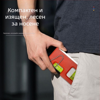 Магнитен мини нивелир с висяща верига и балонче за нивелиране за домашна поддръжка (Магнитен; Висяща верига; Балонче)