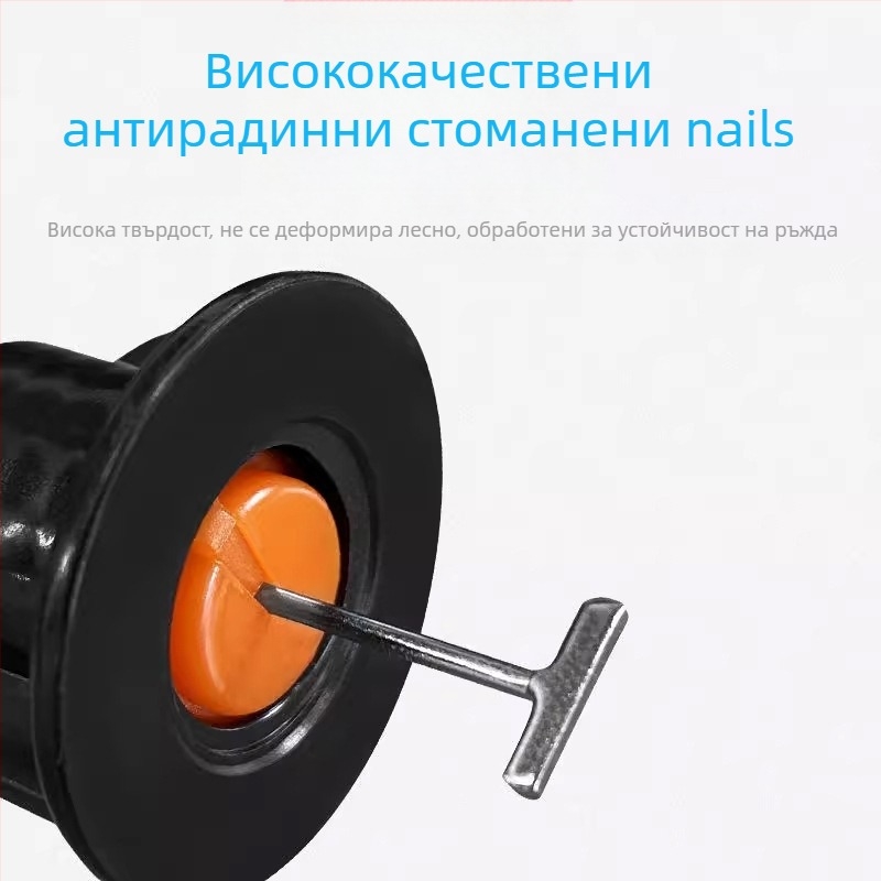 Уред за нивелиране на плочки със заменяеми стоманени игли, Т‑пин и повторно използваем клип