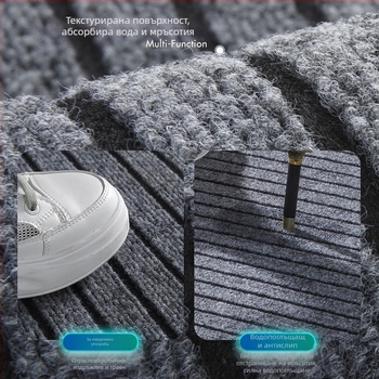 PVC входна килимка за врата, квадратна, райе, модерен минималистичен стил, миеща се