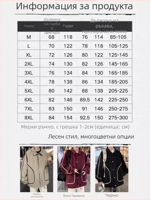 Мъжко яке за ежедневието: дълги ръкави, едноредно закопчаване, яка с ревер, полиестерна материя с подплата 100%, джобове по страничните шевове