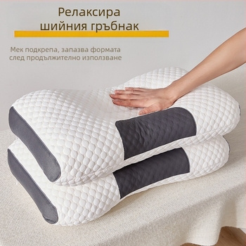 Spa масажна възглавница за шията, антидеформираща поддръжка, дишащ антибактериален калъф, квадратна форма, пълнеж feather velvet
