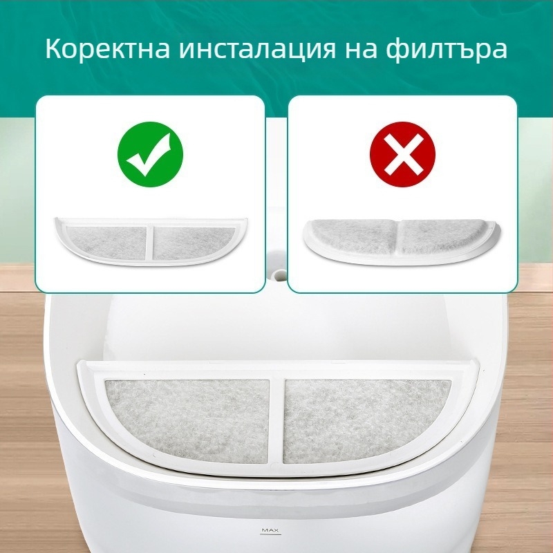 Комплект филтри за дозатор за вода Eufy за домашни любимци — нетъкан текстил + кокосов активен въглен, многослоен филтър памук, 150 броя в опаковка, за котки