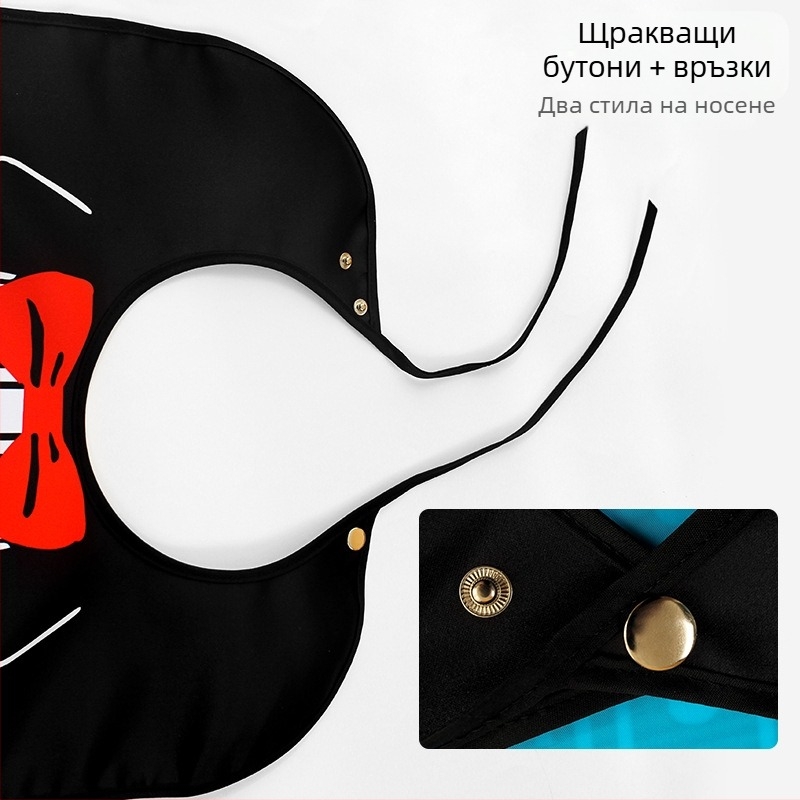 Детски водоустойчив лигавник за хранене, полиестер, многофункционален лигавник за грижа с различни шарки