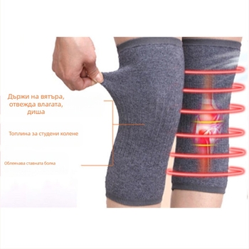 Протектор за коляно - топъл, еластично плетен безшевен, целогодишен за възрастни в помещения с климатик