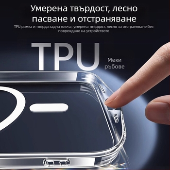 iPhone MagSafe силиконов калъф, релефен дизайн, магнитен, удароустойчив и устойчив на падане