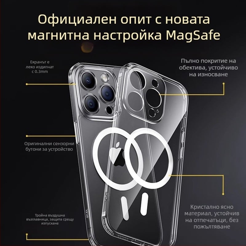 iPhone MagSafe силиконов калъф, релефен дизайн, магнитен, удароустойчив и устойчив на падане