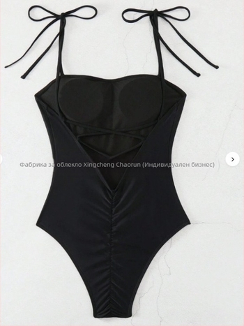 Цял купалник за жени с открит гръб - без презрамки, подплънки за бюст, полиестер 82%, подплата полиестер 18%, тегло 200 g