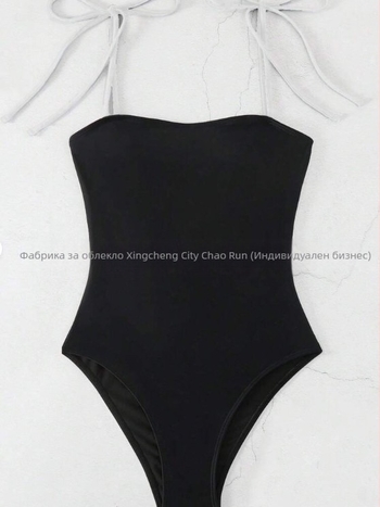 Цял купалник за жени с открит гръб - без презрамки, подплънки за бюст, полиестер 82%, подплата полиестер 18%, тегло 200 g