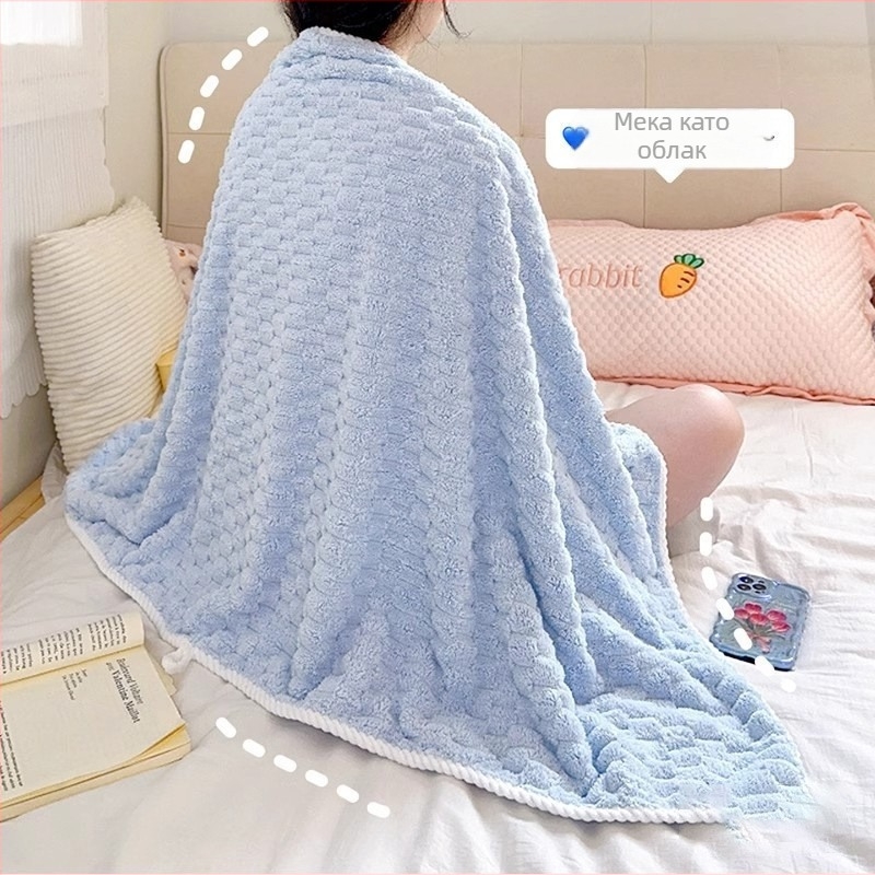 Комплект кърпа за баня и шапка за изсушаване на коса от коралов велур, абсорбиращ и бързосъхнещ, 150D прежда; жакардова и плоска тъкан; тегло 200–300 g