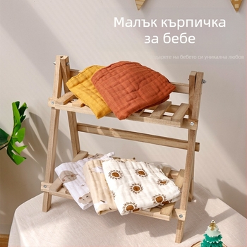 6-слоен лигавник за бебета от бамбукови влакна, попивателен, квадратен със карикатурен принт, за окачване