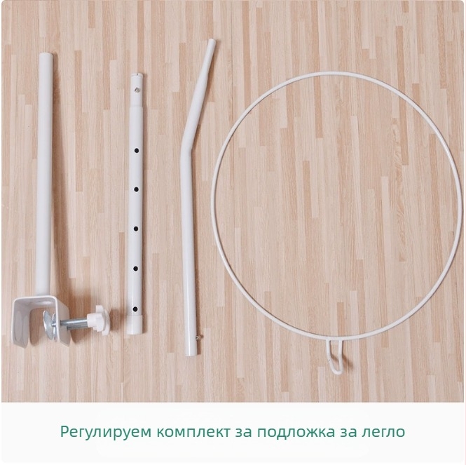 Детска мрежа против комари за креватче с куполна форма, сгъваема подиумна конструкция, единична врата, полиестерна тъкан, рамка от стомана/жица