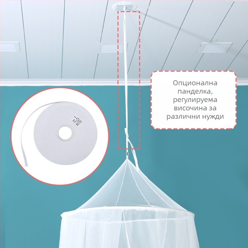Детска креватна мрежа против комари с висящ купол, пълно покритие, три врати, стоманена рамка, подходяща за бебета до 0–10 месеца, персонализирана