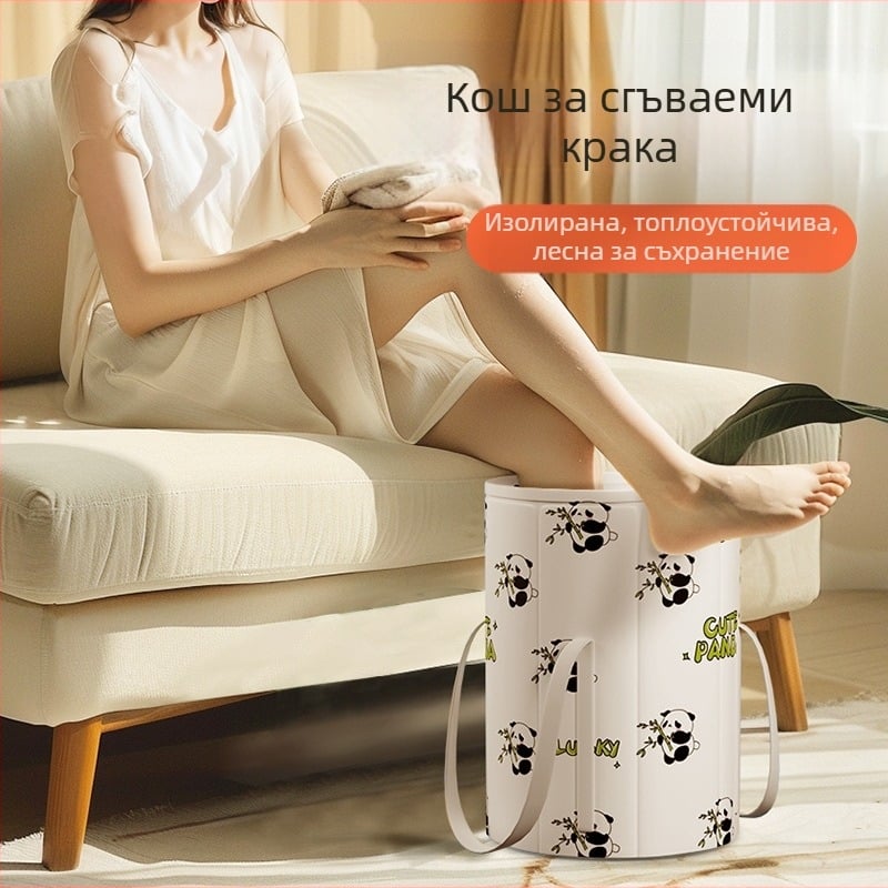 Сгъваема PVC вана за крака с изолация, портативна дълбока вана до коляното