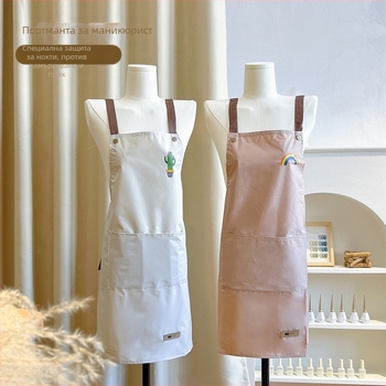 Престилка за маникюр — водоустойчива и маслоустойчива, полиестер, нов модерен дизайн, професионално работно облекло за маникюристи, 1 бр.