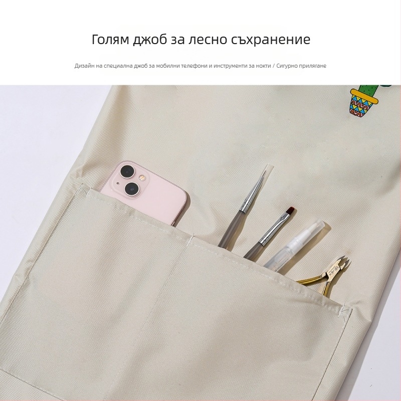 Престилка за маникюр — водоустойчива и маслоустойчива, полиестер, нов модерен дизайн, професионално работно облекло за маникюристи, 1 бр.