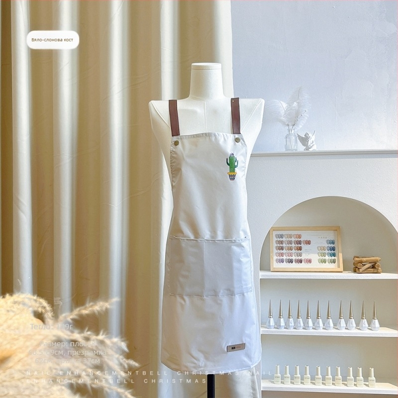 Престилка за маникюр — водоустойчива и маслоустойчива, полиестер, нов модерен дизайн, професионално работно облекло за маникюристи, 1 бр.