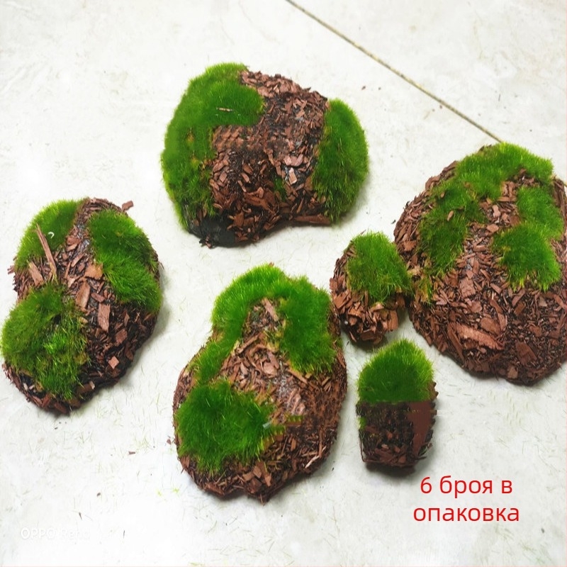 Симулирани мъхови блокчета с каменист вид за флорални аранжировки — Материал: мек PVC; Техника: флокинг; Вид: симулирани камъни; Предназначение: сватби и домашно декориране