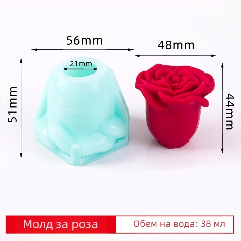 Силиконова форма за шоколад с форма на роза – за украса на торти, марка Ruyi Square, форма за печене/торти, стил модерен минималистичен