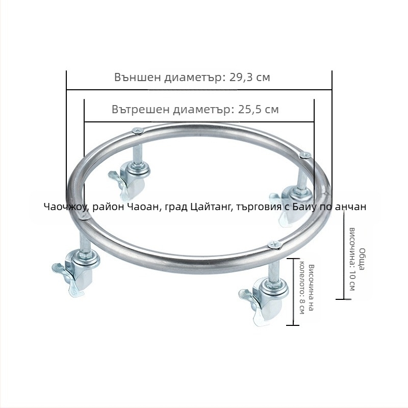 Мултифункционална кухненска етажерка с колела — неръждаема стомана, мобилна, държач за газов цилиндър