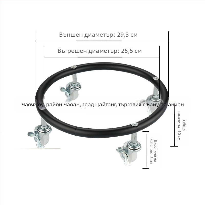 Мултифункционална кухненска етажерка с колела — неръждаема стомана, мобилна, държач за газов цилиндър