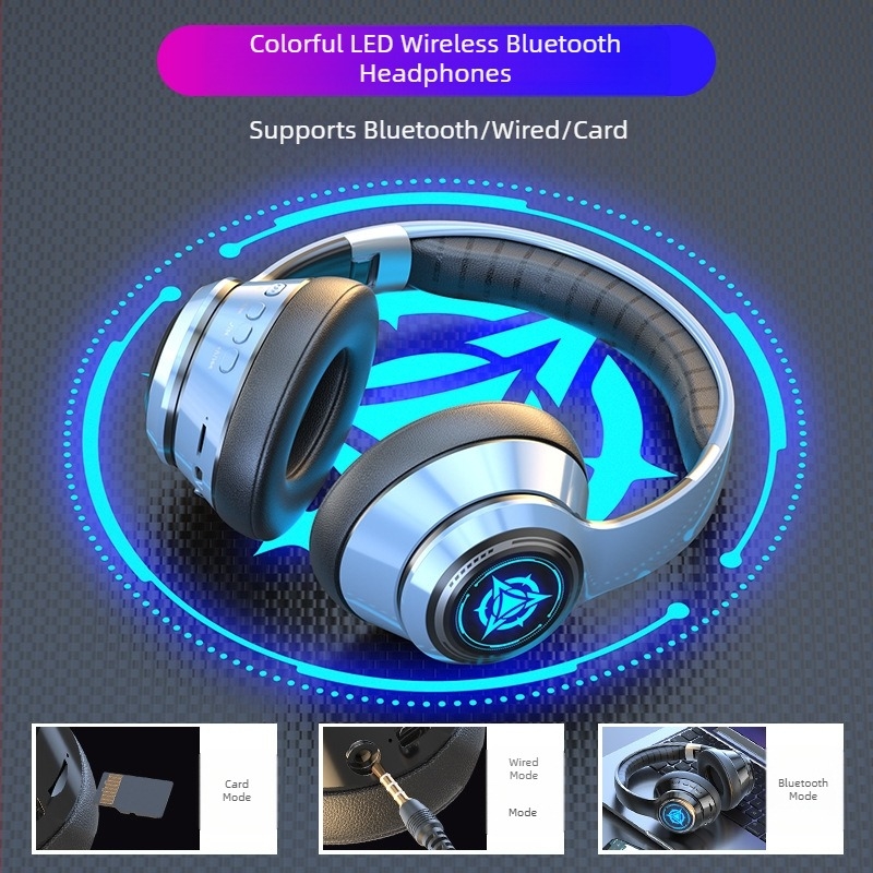 Безжични Bluetooth слушалки с микрофон, геймърски стерео хедсет, 3,5 мм жак, OEM готови
