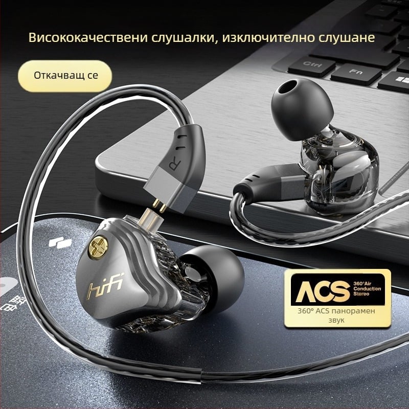Жични слушалки с микрофон, 3,5 мм жак, универсална съвместимост, 120 см кабел, 10 мм драйвери, честотен обхват 20 Hz–20 kHz