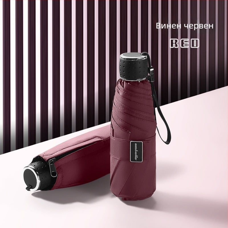 Петсекционен ветроустойчив чадър, 8-ребрен алуминиев каркас, ръчно отваряне, печат на лого, персонализация