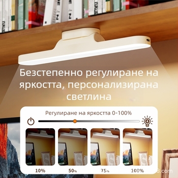 LED настолна лампа за общежитие, USB захранване, защита на очите, димер, бутонен превключвател
