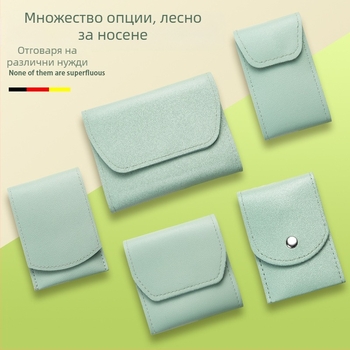 16-частен комплект за маникюр и педикюр с преносим сгъваем калъф, инструменти за нокти от въглеродна стомана