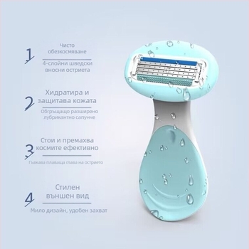 Женска ръчна самобръсначка за обезкосмяване на тялото – подмишници, крака, ръце и интимни зони