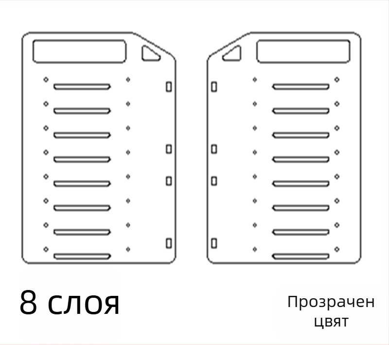 Акрилен настолен външен HDD държач с прозрачен корпус и тава