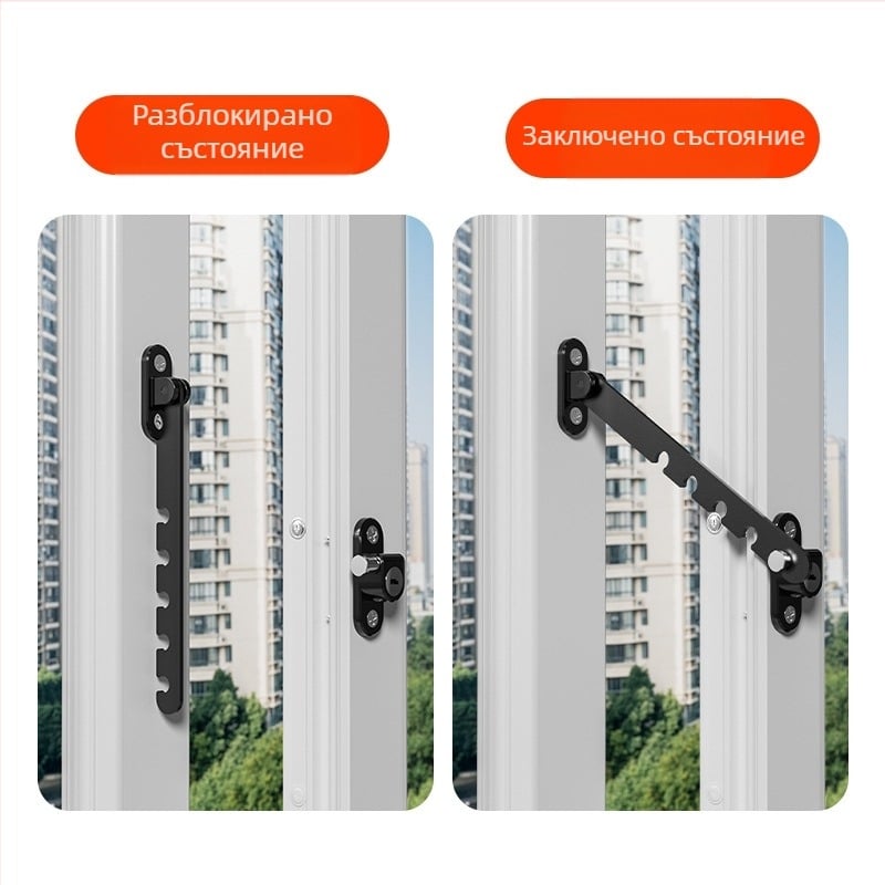 Jiasibei карбонова стомана ограничител за врати и прозорци и безопасен заключващ механизъм – FT903/FT904, ветроустойчив държач