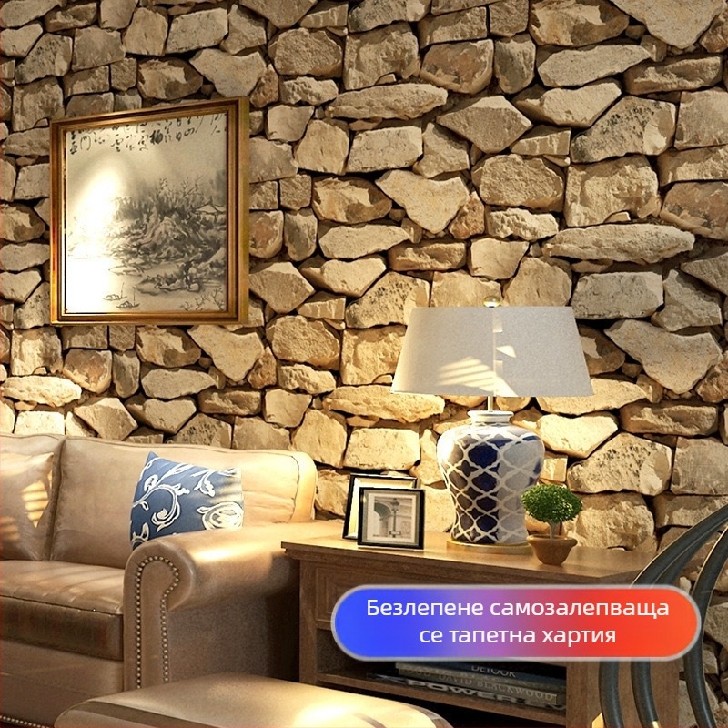 Самозалепващи тапети с кирпичен модел, 3D ефект, PVC материал, без формалдехид