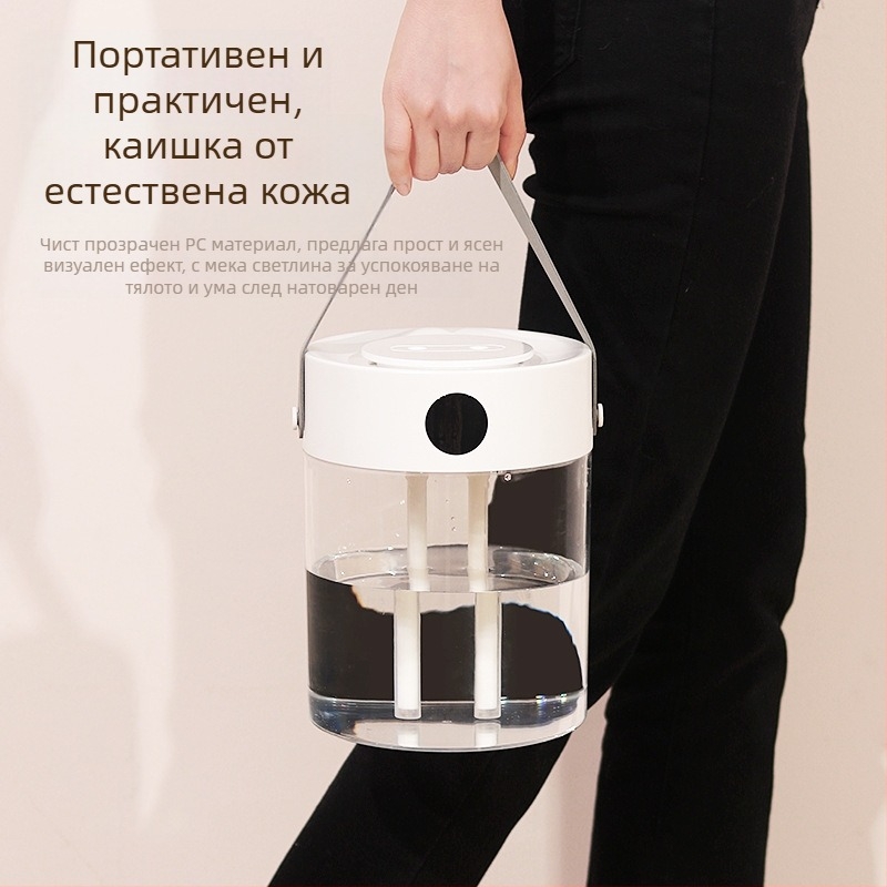 Увлажнител с USB захранване, две дюзи, резервоар 2,6–4,0 л, подходящ за помещения до 10 м², модел T20