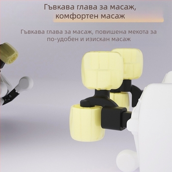 RN01 Масажор за трапецовиден мускул, рамо и шия – 6 глави, зареждащ се, инфрачервена физиотерапия, 3-та степен, таймер