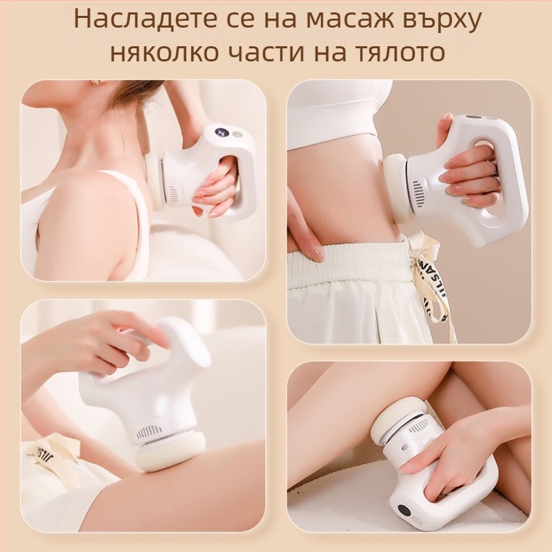 Ръчен масажор с USB захранване, 3 скорости и три типа масажни глави за масаж на глава, шия, рамене, гръб и крака