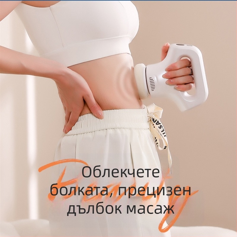 Ръчен масажор с USB захранване, 3 скорости и три типа масажни глави за масаж на глава, шия, рамене, гръб и крака