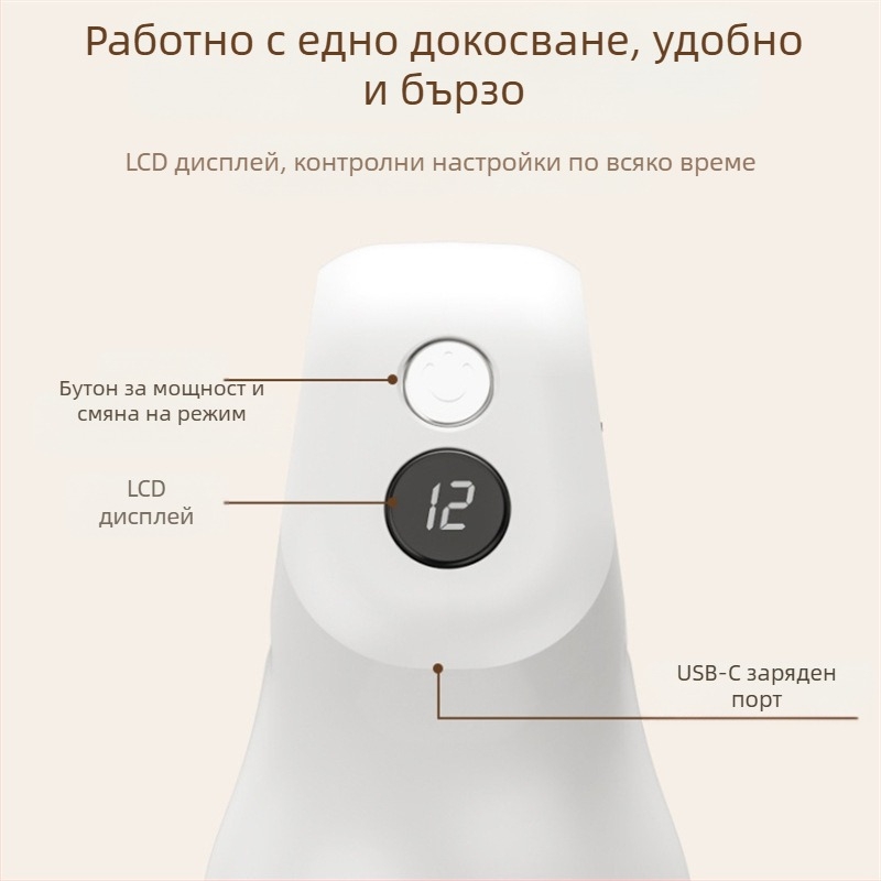 Ръчен масажор с USB захранване, 3 скорости и три типа масажни глави за масаж на глава, шия, рамене, гръб и крака
