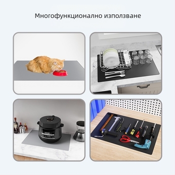 Силиконова подложка за кафе машина, квадратна, модерен минималистичен стил, термоизолация, пусната през август 2024 г.