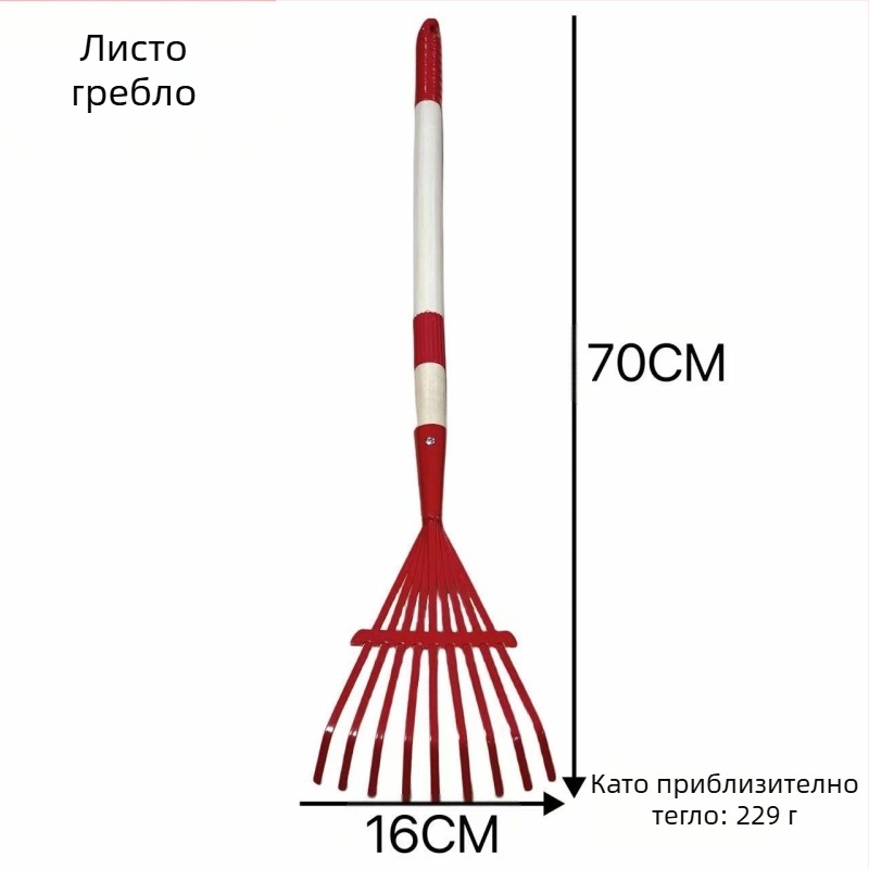 Детски комплект лопатки за пясък и градина – корпус от желязо, дървена дръжка, тегло на лопатата 323 г, за домашна градина и открити пространства край морето