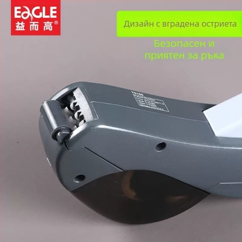 Ръчна резачка за лента, прозрачен диспенсер за канцеларска лента (модел T5165AB, пластмасов корпус, ширина на лентата 12–19 мм, диаметър на шпиндела 1.8 мм, тегло 0.2 кг)