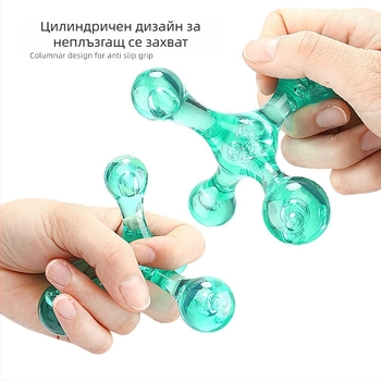 Ръчен кристален масажор-ролер за акупресия – цилиндрична топка, PC материал, дръжков дизайн, за рамене, шия, гръб и стъпала; подходящ за здравословен масаж и красота