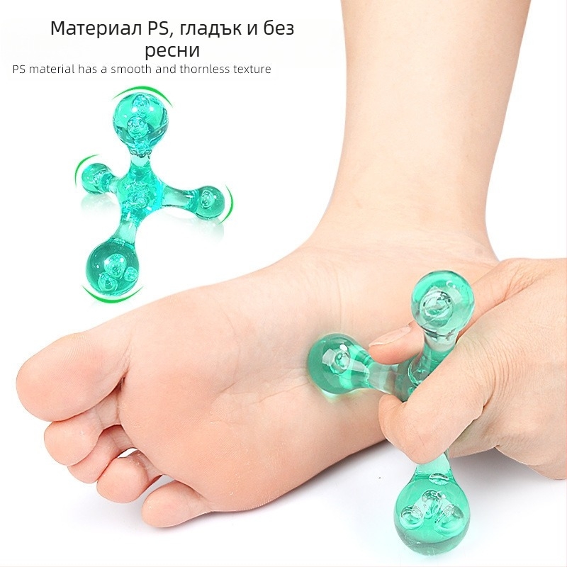 Ръчен кристален масажор-ролер за акупресия – цилиндрична топка, PC материал, дръжков дизайн, за рамене, шия, гръб и стъпала; подходящ за здравословен масаж и красота