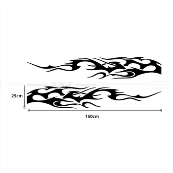 Kasusi автомобилен страничен стикер – самозалепващ, геометричен пламък дизайн, декоративен за цялата странична част