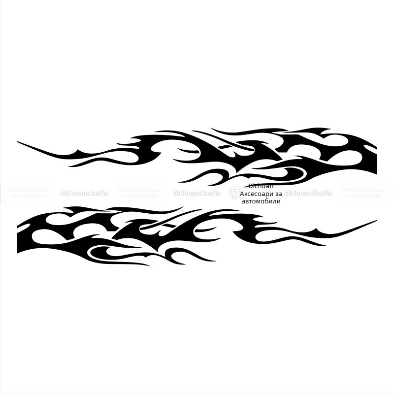 Kasusi автомобилен страничен стикер – самозалепващ, геометричен пламък дизайн, декоративен за цялата странична част