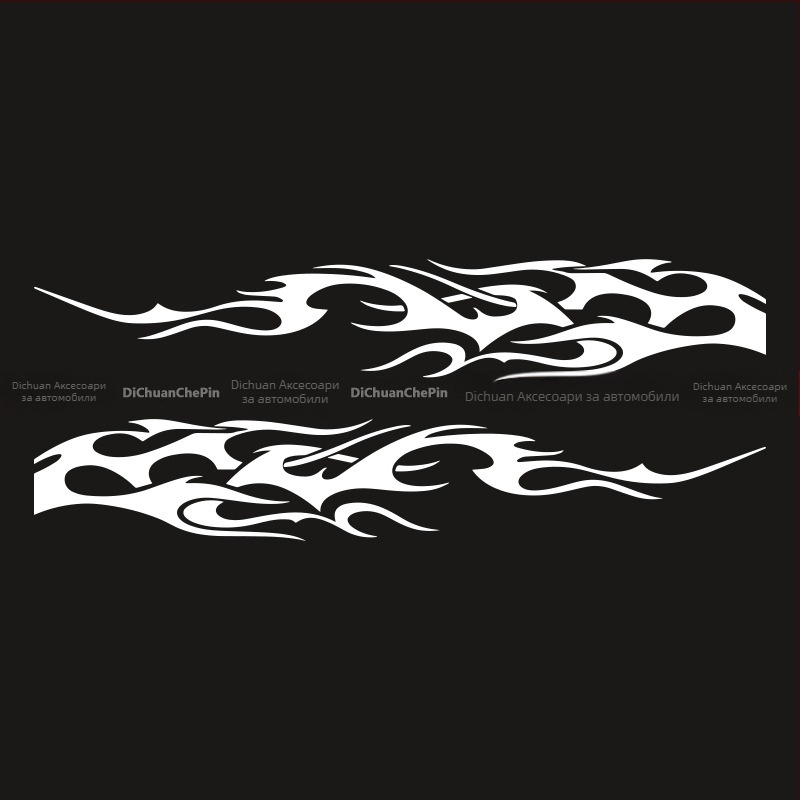 Kasusi автомобилен страничен стикер – самозалепващ, геометричен пламък дизайн, декоративен за цялата странична част