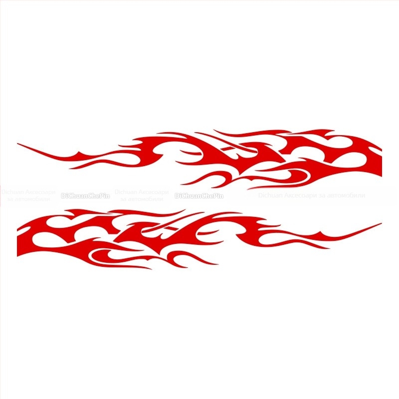 Kasusi автомобилен страничен стикер – самозалепващ, геометричен пламък дизайн, декоративен за цялата странична част